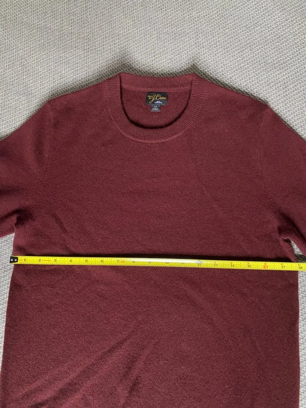 J. CREW mens cashmere crewneck sweater port wine burgundy size small